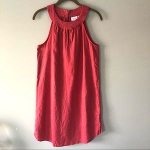 ANTIBES BLANC Linen Dress Coral Rose Dress S